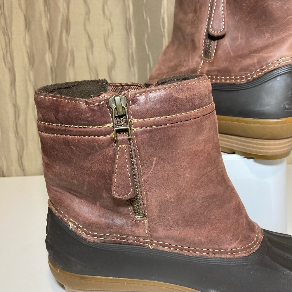 Sperry Top Sider Saltwater Wedge Tide Women's 7 Duck Boot Brown Leather STS80770 - Picture 10 of 16